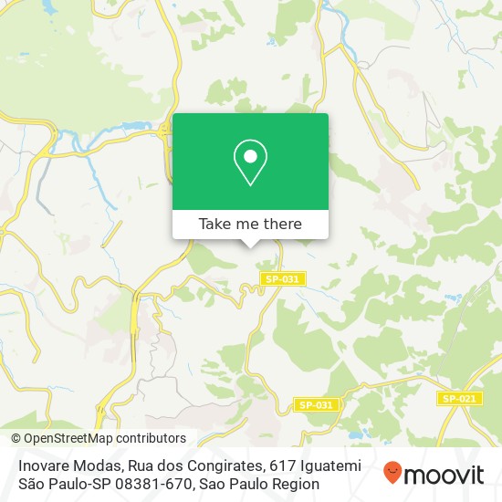 Mapa Inovare Modas, Rua dos Congirates, 617 Iguatemi São Paulo-SP 08381-670