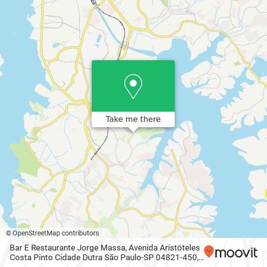 Mapa Bar E Restaurante Jorge Massa, Avenida Aristóteles Costa Pinto Cidade Dutra São Paulo-SP 04821-450