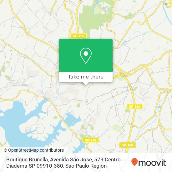 Mapa Boutique Brunella, Avenida São José, 573 Centro Diadema-SP 09910-380