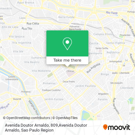 Mapa Avenida Doutor Arnaldo, 809,Avenida Doutor Arnaldo