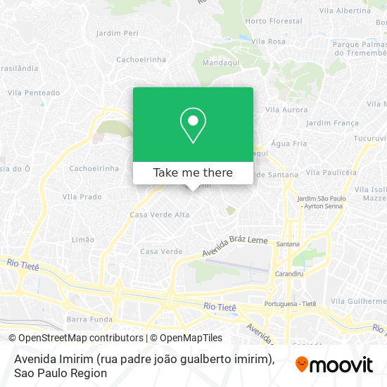 Mapa Avenida Imirim (rua padre joão gualberto imirim)