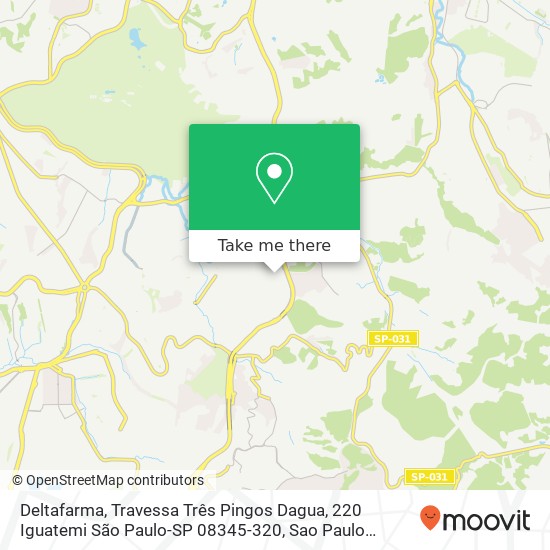 Mapa Deltafarma, Travessa Três Pingos Dagua, 220 Iguatemi São Paulo-SP 08345-320