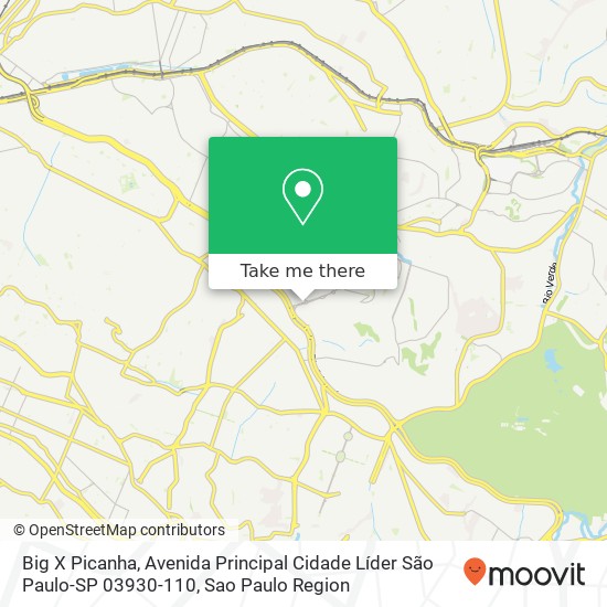 Mapa Big X Picanha, Avenida Principal Cidade Líder São Paulo-SP 03930-110