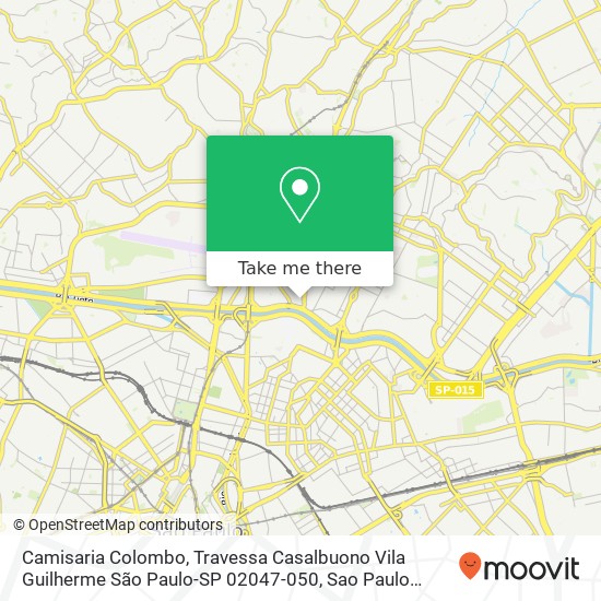 Mapa Camisaria Colombo, Travessa Casalbuono Vila Guilherme São Paulo-SP 02047-050
