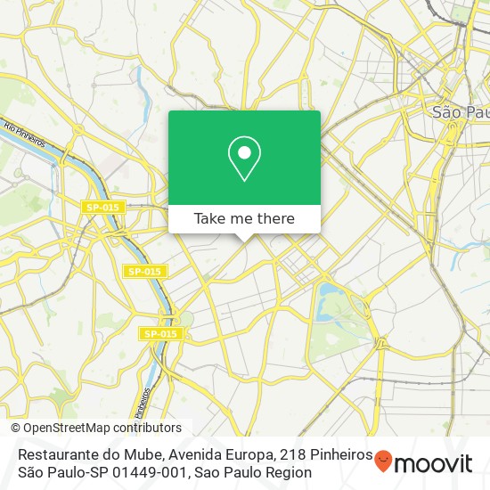 Restaurante do Mube, Avenida Europa, 218 Pinheiros São Paulo-SP 01449-001 map