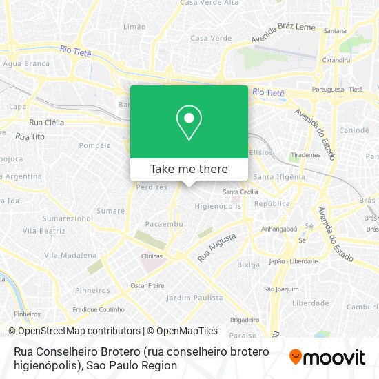 Rua Conselheiro Brotero (rua conselheiro brotero higienópolis) map