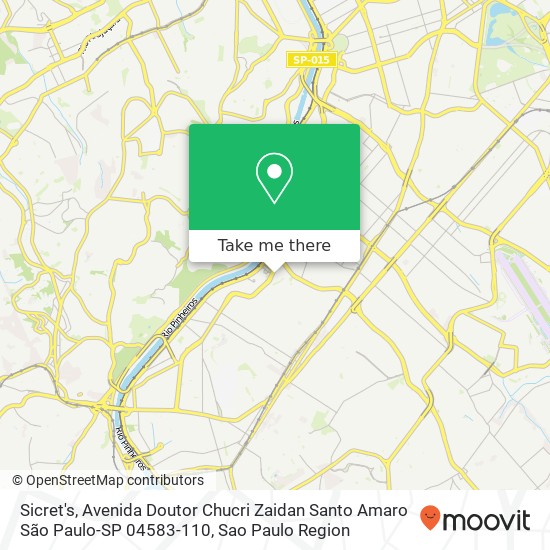 Mapa Sicret's, Avenida Doutor Chucri Zaidan Santo Amaro São Paulo-SP 04583-110