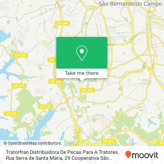 Tratorfran Distribuidora De Pecas Para A Tratores, Rua Serra de Santa Maria, 29 Cooperativa São Bernardo do Campo-SP 09855-350 map