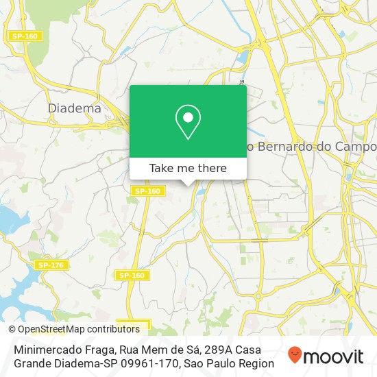 Minimercado Fraga, Rua Mem de Sá, 289A Casa Grande Diadema-SP 09961-170 map