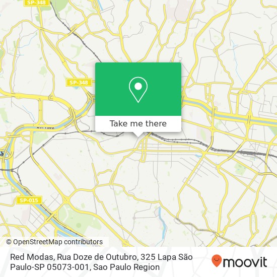 Mapa Red Modas, Rua Doze de Outubro, 325 Lapa São Paulo-SP 05073-001