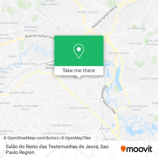 Salão do Reino das Testemunhas de Jeová map