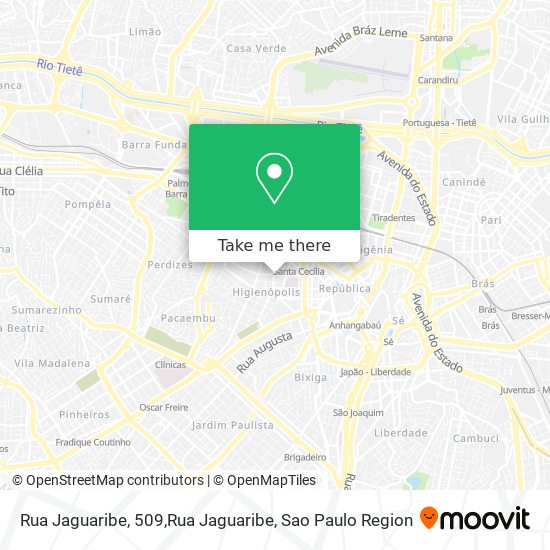 Mapa Rua Jaguaribe, 509,Rua Jaguaribe
