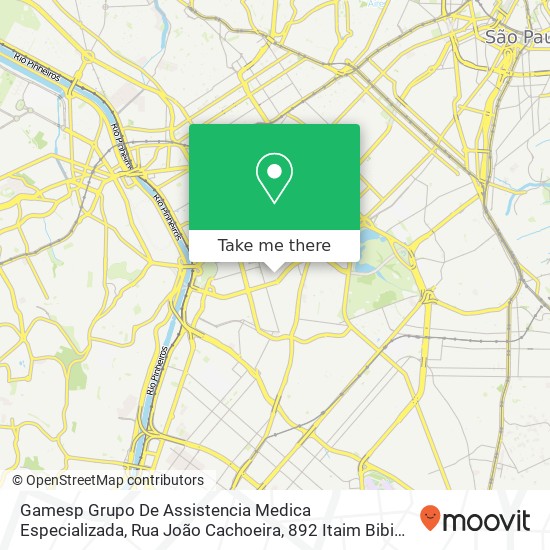 Gamesp Grupo De Assistencia Medica Especializada, Rua João Cachoeira, 892 Itaim Bibi São Paulo-SP 04535-003 map