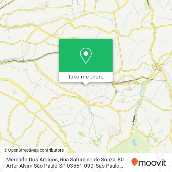 Mapa Mercado Dos Amigos, Rua Saturnino de Souza, 80 Artur Alvim São Paulo-SP 03561-090