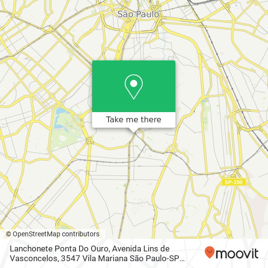 Lanchonete Ponta Do Ouro, Avenida Lins de Vasconcelos, 3547 Vila Mariana São Paulo-SP 04112-012 map