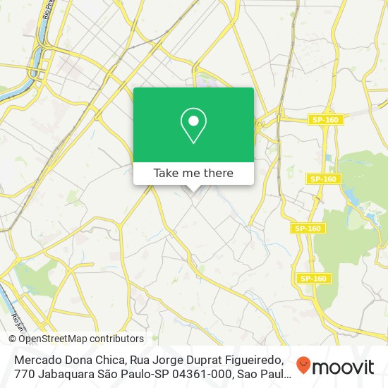 Mapa Mercado Dona Chica, Rua Jorge Duprat Figueiredo, 770 Jabaquara São Paulo-SP 04361-000