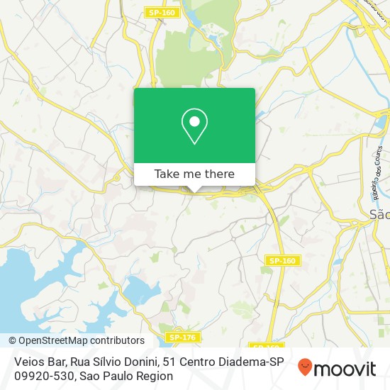 Mapa Veios Bar, Rua Sílvio Donini, 51 Centro Diadema-SP 09920-530