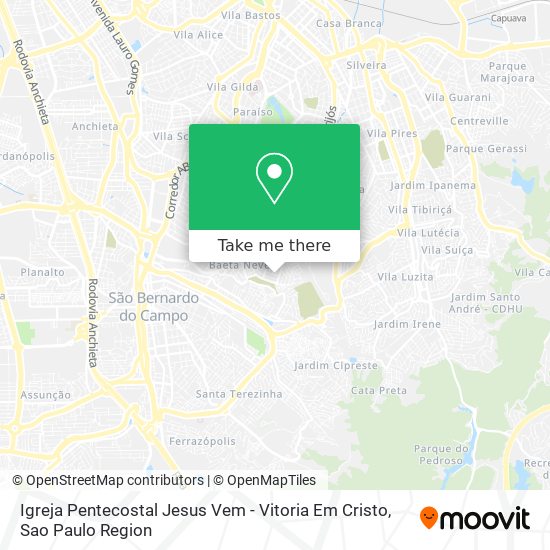 Igreja Pentecostal Jesus Vem - Vitoria Em Cristo map