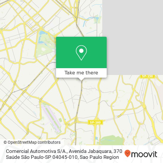 Mapa Comercial Automotiva S / A., Avenida Jabaquara, 370 Saúde São Paulo-SP 04045-010