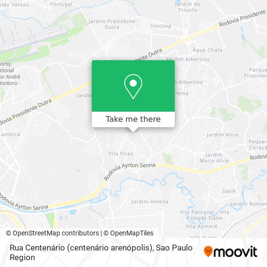 Mapa Rua Centenário (centenário arenópolis)