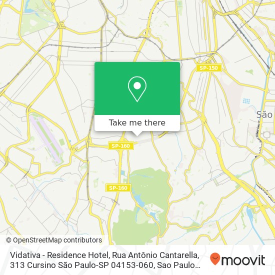 Vidativa - Residence Hotel, Rua Antônio Cantarella, 313 Cursino São Paulo-SP 04153-060 map