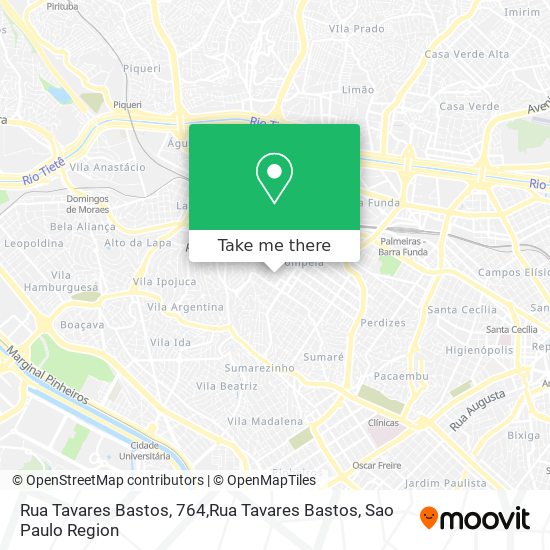 Mapa Rua Tavares Bastos, 764,Rua Tavares Bastos