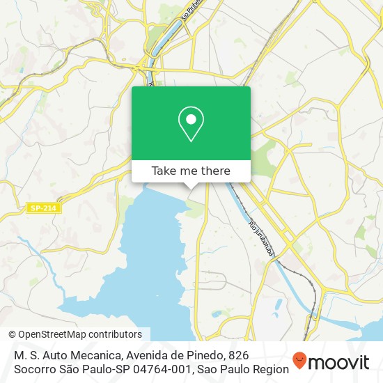 Mapa M. S. Auto Mecanica, Avenida de Pinedo, 826 Socorro São Paulo-SP 04764-001