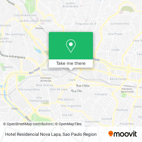 Hotel Residencial Nova Lapa map