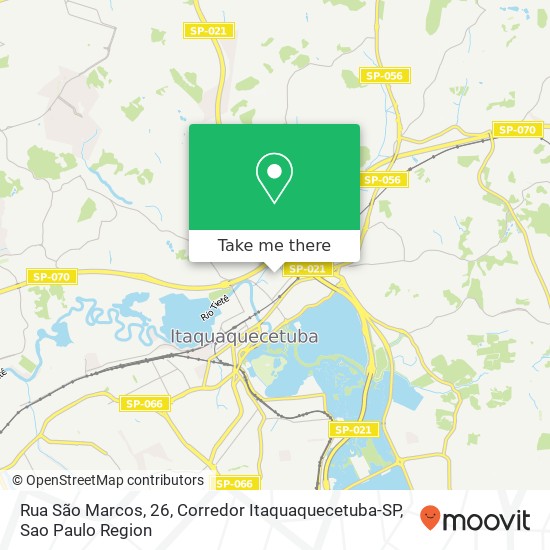 Mapa Rua São Marcos, 26, Corredor Itaquaquecetuba-SP