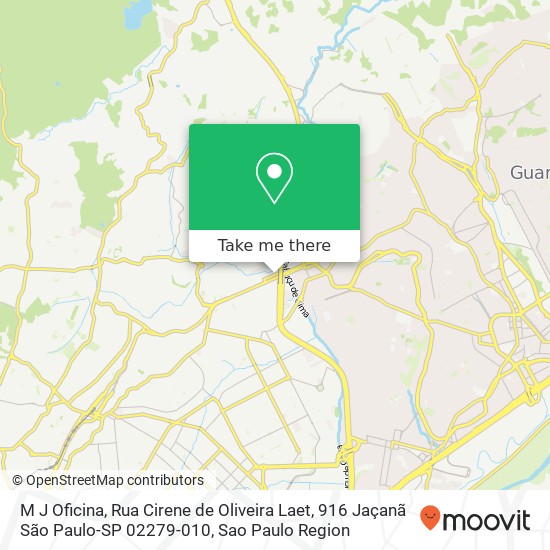 Mapa M J Oficina, Rua Cirene de Oliveira Laet, 916 Jaçanã São Paulo-SP 02279-010