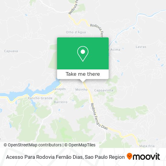 Mapa Acesso Para Rodovia Fernão Dias