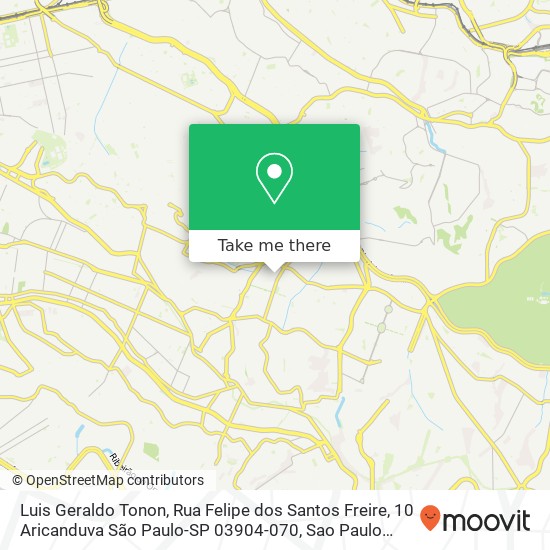 Luis Geraldo Tonon, Rua Felipe dos Santos Freire, 10 Aricanduva São Paulo-SP 03904-070 map