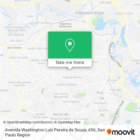 Mapa Avenida Washington Luiz Pereira de Souza, 456