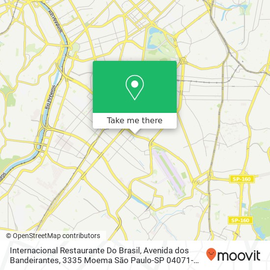 Mapa Internacional Restaurante Do Brasil, Avenida dos Bandeirantes, 3335 Moema São Paulo-SP 04071-010