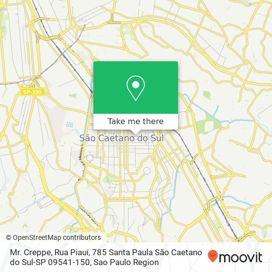 Mapa Mr. Creppe, Rua Piauí, 785 Santa Paula São Caetano do Sul-SP 09541-150