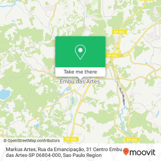 Mapa Markus Artes, Rua da Emancipação, 31 Centro Embu das Artes-SP 06804-000