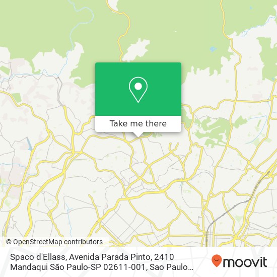 Mapa Spaco d'Ellass, Avenida Parada Pinto, 2410 Mandaqui São Paulo-SP 02611-001