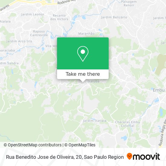 Rua Benedito Jose de Oliveira, 20 map