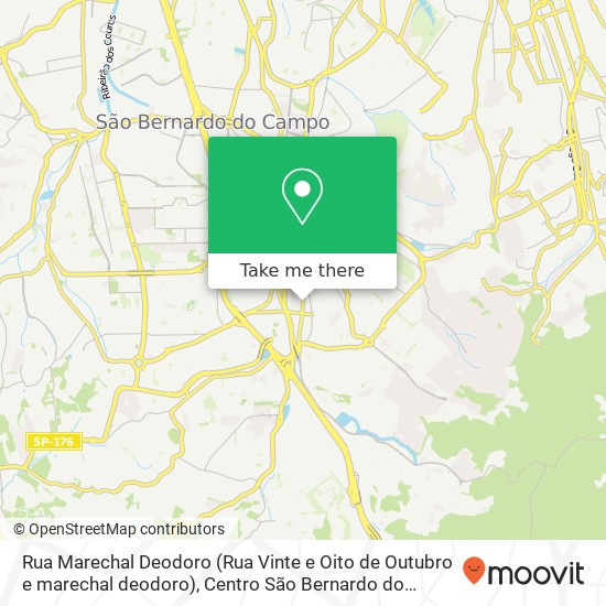 Mapa Rua Marechal Deodoro (Rua Vinte e Oito de Outubro e marechal deodoro), Centro São Bernardo do Campo-SP
