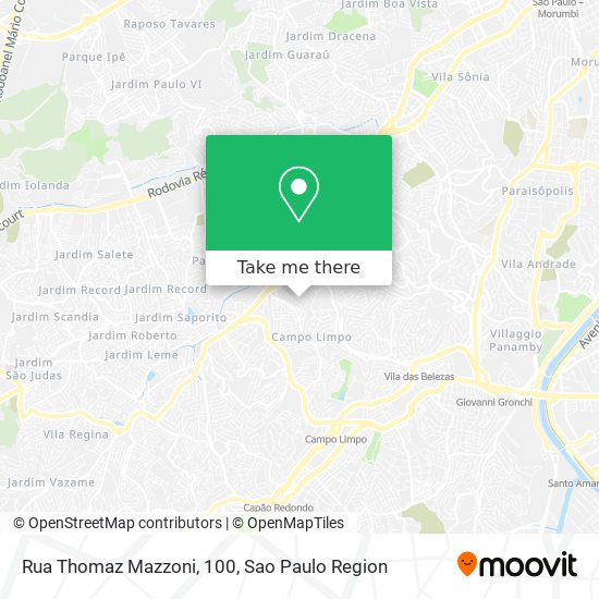 Rua Thomaz Mazzoni, 100 map