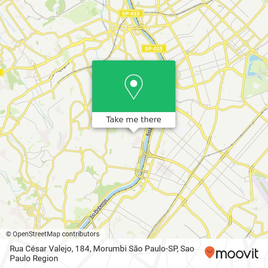 Mapa Rua César Valejo, 184, Morumbi São Paulo-SP