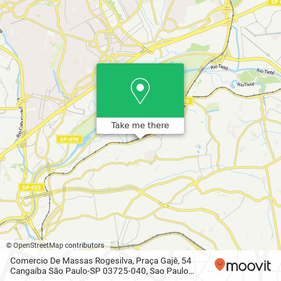 Mapa Comercio De Massas Rogesilva, Praça Gajê, 54 Cangaíba São Paulo-SP 03725-040