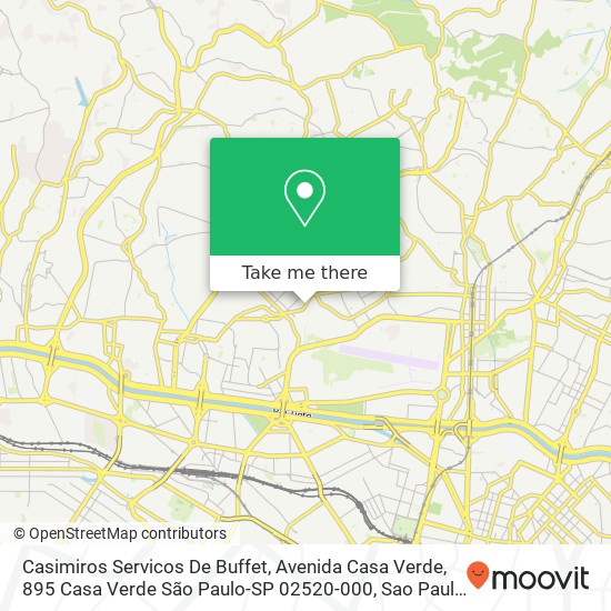 Mapa Casimiros Servicos De Buffet, Avenida Casa Verde, 895 Casa Verde São Paulo-SP 02520-000