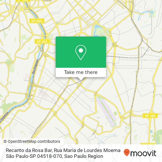 Mapa Recanto da Rosa Bar, Rua Maria de Lourdes Moema São Paulo-SP 04518-070