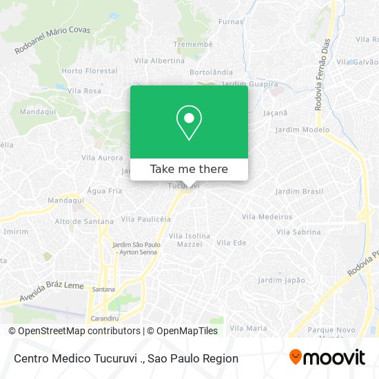 Mapa Centro Medico Tucuruvi .