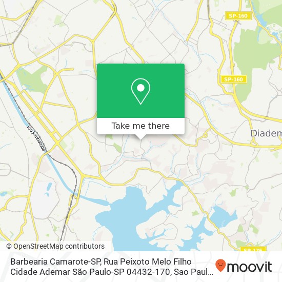 Mapa Barbearia Camarote-SP, Rua Peixoto Melo Filho Cidade Ademar São Paulo-SP 04432-170