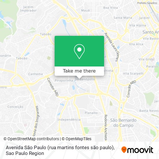 Mapa Avenida São Paulo (rua martins fontes são paulo)