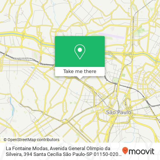 Mapa La Fontaine Modas, Avenida General Olímpio da Silveira, 394 Santa Cecília São Paulo-SP 01150-020