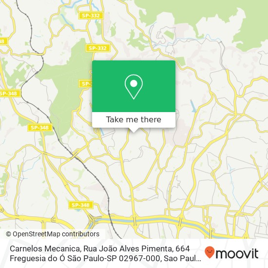 Mapa Carnelos Mecanica, Rua João Alves Pimenta, 664 Freguesia do Ó São Paulo-SP 02967-000