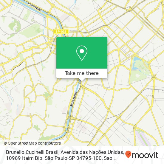 Mapa Brunello Cucinelli Brasil, Avenida das Nações Unidas, 10989 Itaim Bibi São Paulo-SP 04795-100